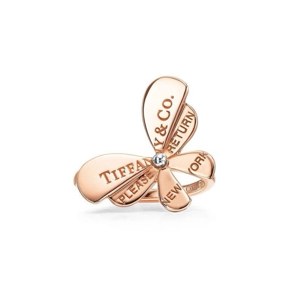 Tiffany & Co. New love bug butterfly size 5 18kt rose gold & 925 sterling silver - Picture 13 of 13